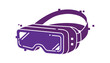 © Pixelhub - 2D pixel-perfect 3D goggles icon, isolated vector, silhouette illustration that represents VR, AR, and MR.
