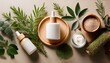 © Kath - natural skincare products arranged aesthetically with herbs and