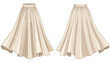 © Raisya - Elegant flowing skirt design illustration, a graceful garment rendered in soft tones for fashion concepts