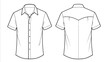 © Mstsalma - front and back view of a simple short sleeve button down shirt template