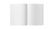 © Digital - Opened blank magazine two page spread white paper sheets isolated on transparent background
