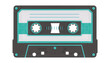 © Alex_Kalin - Retro cassette tape vector illustration. Stylized flat design music icon. Nostalgic 80s and 90s audio media graphic isolated on white background