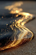 © Funk Design - Abstract Glittering Liquid Gold Flow on Sand
