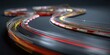 © Fauzi - A sweeping, stylized perspective of a racetrack with blurred light trails, curves, and dynamic movement