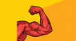 © Thai - Strong muscular bicep arm flexing power brawny male limb vector icon graphic design element for fitness club gym bodybuilding logo emblem strength motivation