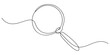 © Md - Magnifying Glass Continuous Line Icon, Black magnifying glass in one line art style. Magnifying glass drawing with editable stroke on white background. Vector illustration, minimalism design, Research