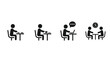 © Gulzar - A series of simple icons depicting people sitting at tables and interacting