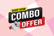 © Cei - combo offer sale word mega phone concept vector illustration and 3d style, landing page, template, ui, web, mobile app, poster, banner, flyer, background, gift card, coupon, label, wallpaper