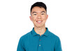 © fotolite - An Asian teenager smiles directly at the camera in a portrait against a white background, ideal for headshot, profile, or identification photo concepts.