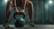 © LuDo - She raises a green kettlebell, embodying strength and determination