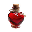 © Umrah - Heart-shaped glass vial filled with a red liquid, sealed with a cork and tied with twine