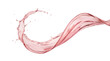 © RIDOY - Pink liquid splash wave with droplets on a transparent background for rose wine, berry juice, or cosmetic skin care serum