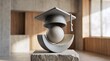 © AcikLens - Graduation Hat on Stone Sphere Display
