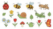 © TRI WAHYUNI - Colorful Cartoon Insects and Garden Elements.