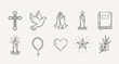 © Esther_Design - Collection of religious and spiritual symbols in a minimalist line art style