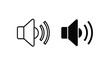 © Itz - Vector illustration of a black and white sound speaker icons with sound waves on a pure
