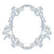 © anya - Elegant floral Baroque frames in blue tones. Hand-drawn minimalist line art vector design with elegantand royal ornaments . Perfect for invitations, wedding monogram, logos, and classic prints
