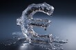 © Victoria - Melting ice euro symbol on reflective surface