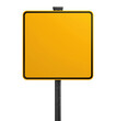 © PixMarket - Yellow square road sign on black pole vertical view, isolated on transparent background