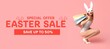 © Pixel-Shot - Banner for Easter sale with sexy young woman in underwear and mask holding shopping bags