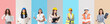 © Pixel-Shot - Set of different engineers on color background