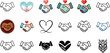 © queen - Handshake Icon Set – Unity & Partnership Symbols | handshake icons, unity symbol, partnership graphic, heart handshake, agreement illustration, friendship icon, cooperation design
