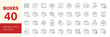 © Dear Lala - Boxes icon set. Editable line icons. Vector illustration.
