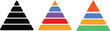 © Sultana Design - 5 level Triangular pyramid colorful icon. Success and strategy signs. Business hierarchy symbols. educational materials. diagrams with ascending levels
