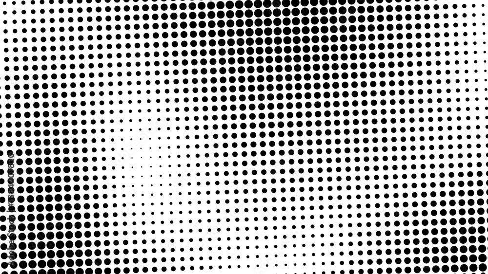 Black and white halftone dot pattern abstract geometric background art. 