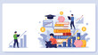 © Jamal - Creative illustration exploring the financial aspects of education, featuring students, money symbols, books, and piggy banks.