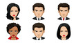 © Sodapeaw - Professional avatar businessperson male female formal suit tie diverse confident serious cartoon illustration vector office hairstyle expression emotion portrait character corporate leadership