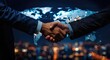 © koosy - Global Business Partnership Handshake, symbolizing international collaboration and global business success. Ideal for corporate presentations, international marketing materials.