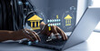 © Mer_Studio - Online banking operations and interbank digital payment.Money transfers from different currencies internationally and currency exchange global.