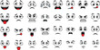 © Md - Cartoon facial expressions vector set with different emotions faces and reactions isolated on white background for emoji and character design