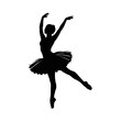 © Mizanur - Black silhouette illustration of a graceful ballerina performing an elegant ballet dance pose vector