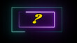 © MdFerdous - Neon glowing question mark sign. Glowing neon Question mark icon. Neon sign in the shape of a question mark.