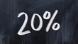© Hunman - Black Board in black chalk background with inscription minus twenty percent - 20.