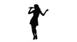 © Ferdous_Studio1989 - a silhouette of a female singer performing with a microphone on a stage