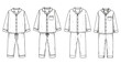 © supplement - Set of four monochrome pajama outfits with button-up design