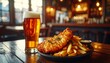 © Stanislava - Classic British Pub Food with Pint of Ale. Traditional British Food