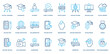 © San D - Digital Learning icon set. Containing e-learning, digital book, online test, global education, scholarship, grade, semester icons. Outline Color style