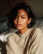 © rinrada - Relaxed weekend makeup look at home with natural beauty.
