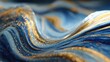 © imageSTOCK - Dynamic abstract waves in blue and gold flow smoothly creating an engaging visual for slow motion video projects