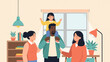© nora - A diverse family enjoys a warm moment together in a cozy room