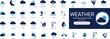© Iconova Studio - Weather Solid Icons for Forecast and Meteorology featuring Sun Rain Cloud Snow Storm Temperature Wind Moon Climate Professional Vector Set Editable