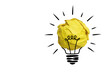 © Jahida - Crumpled yellow lightbulb idea crumpled paper inspiration isolated on a transparent background