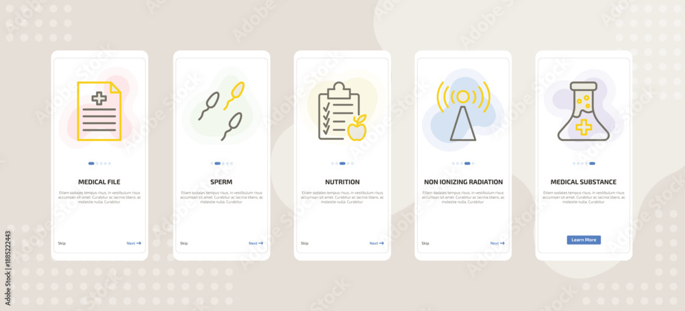 onboarding screen template for medical mobile app ui with medical file ...