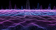 © ณภัทร วงค์มาวิวัฒน์ - Digital Waveform: This captivating image showcases an abstract digital waveform, with peaks and valleys illuminated by vibrant purple and blue hues.