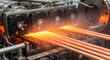 © Cliff - Close-up of the air cooling system in a copper extrusion die, showing fans blowing cool air over the copper rods, quickly lowering the temperature and removing heat