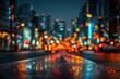 © Lila - abstract night light of cityscape bokeh. High quality
